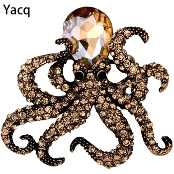 Hobotnica stretch obroč antično zlata, srebrna barva W kristalno modni šal, nakit čar darila za ženske debelo dropshipping