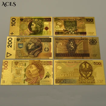 10pcs Zlot Zlato, Bankovci, poljski papirnati Denar 100 200 500$ Menice Videti Resnično Zbiranje Denarja Doma Dekoracijo