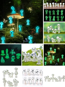 Princesa Mononoke Mini Svetlobna Drevo Vilini Mikro Krajine Srčkan Tujcev Smolo Dekoracijo Risanke Toy Rojstni Dan Darila Figur