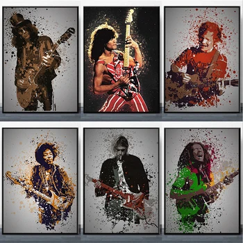 Ameriški Rock Rapper Plakat Človek Igranje Kitare Platno Slikarstvo, Spalnica, Dnevna Soba Dekoracijo Sten Zidana(Brez Okvirja)