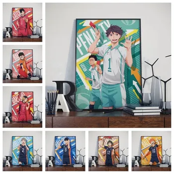 Anime Haikyuu Manga Visoka Šola Za Odbojko Slikarstvo Kakovost Slike Platno Plakat, Ki Živijo Otroci Soba Wall Art Dom Dekor