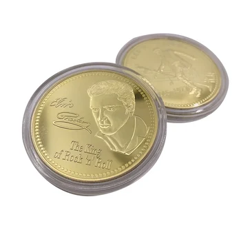 Elvis Presley Zlato Spominski Kovanec Limited Edition 1935-1977 Kralj Rock Pop Priljubljeni Ameriški Stil Kovancev Darilo
