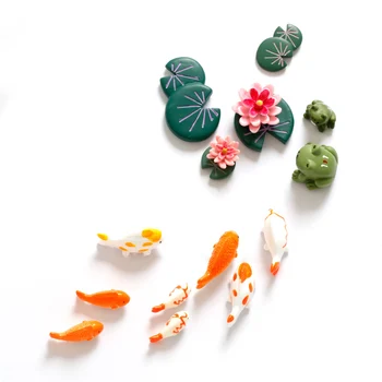 BAIUFOR Ribe Šoli morska deklica Lotus listov Hobotnica Terarij, Akvarij Figurice DIY Pravljice Vrt, Fish Tank Krajine Miniaturni