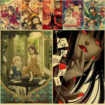 Klasična Anime Serije Plakat Demon Slayer/Drzne v FranXX/Varanje Dovoljeno Kraft papir, Kraft Papir Stenske Nalepke Darilo Soba Dekor Slikarstvo