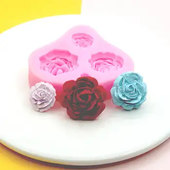 Cvet Vrtnice Silikonski Torto Plesni 3D Cvet Fondat Plesni Cupcake Žele Bonboni, Čokoladni Okraski, Peka Orodje Kalupi