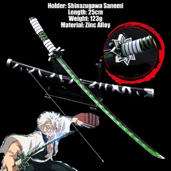 Katana Demon Slayer Meč Agatsuma Zenitsu Nichirin Rezilo Japonski Meči Zlitine Anime Orožje Model Igrače za Otroke Darilo