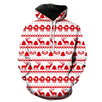 Santa Claus Prevelik Božično Drevo, Moški Puloverji s kapuco Puloverju Moda Smešno Hip Hop Teens Priložnostne Sweatshirts Dolgimi Rokavi, Unisex