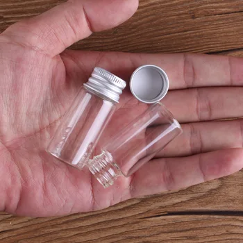 10pcs 10 ml 22*50mm Jasno Steklenice z Aluminijem Kape Drobne Prazne Steklene Kozarce DIY Obrti Vial Drobne Steklene Kozarce