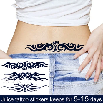 Nepremočljiva Začasno Sok Tattoo Nalepke Totem Nacionalni Line Design Puščico Flash Tattoo Ponaredek Tatto Body Art za Moške, Ženske