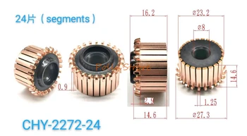 2pcs 8x23.2x16.2(14.6)mm 24P Bakrene Palice Alternator Električni Motor Komutator CHY-2272-24